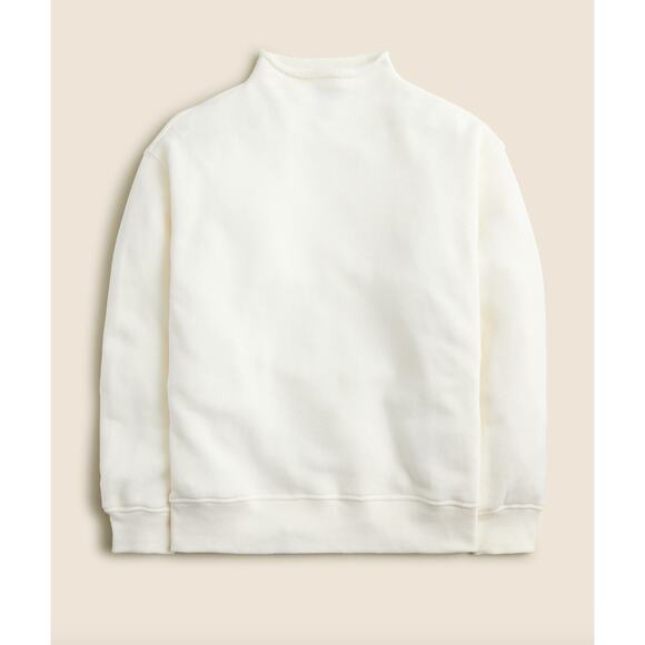 J.Crew Heritage Terry Rollneck Sweatshirt Relaxed Oversized Casual Ivory XXS NWT - Picture 1 of 10